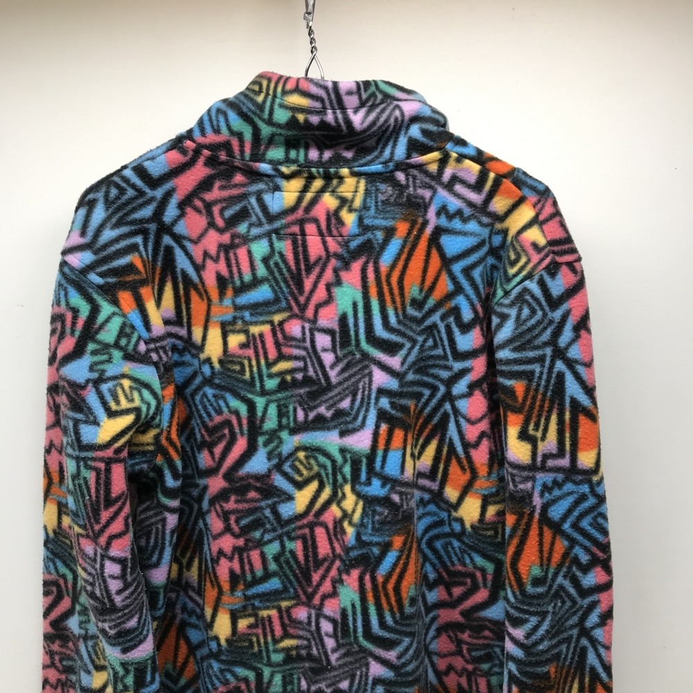 Empyre sweater Men's size Large Drawstring abstract Print Y2K Pink Blue Green - Picture 6 of 12